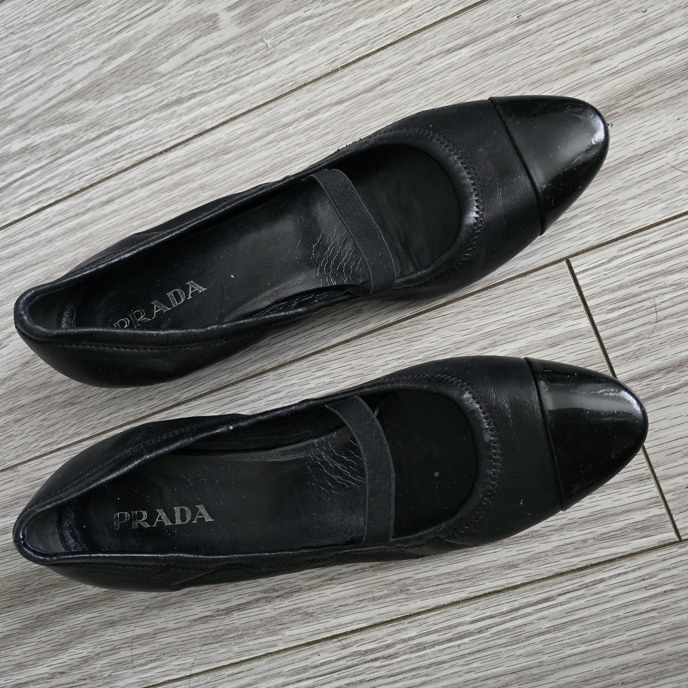 Prada Mary Jane kitten Heels Sleek Minimalist Design